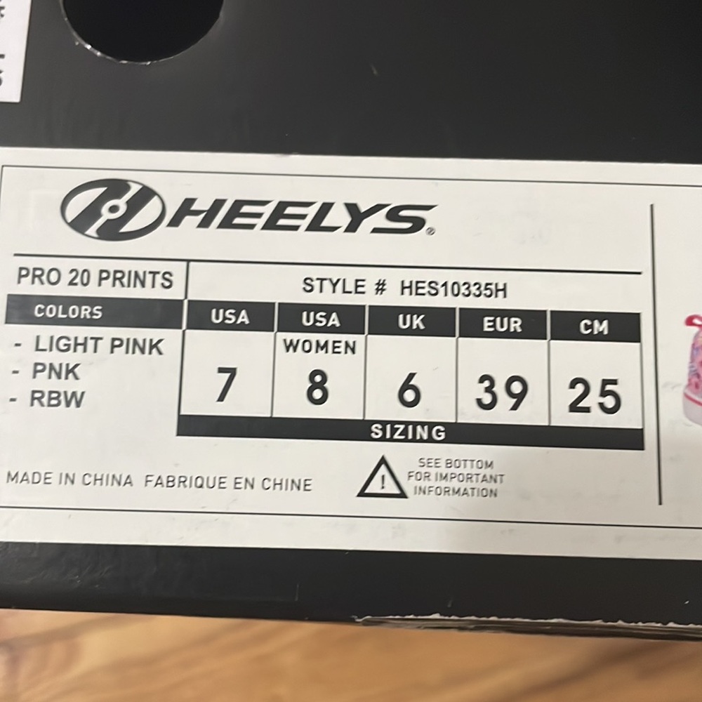 The Original Heelys Wheeled Shoe Style # HES10335H Light Pink - Picture 10 of 12